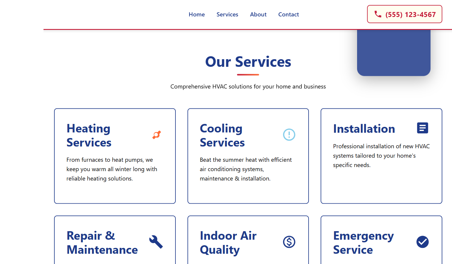 Professional business website design example